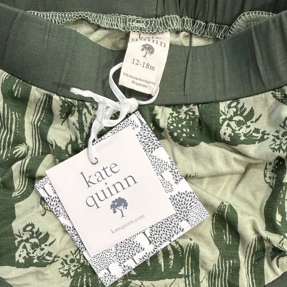 kate quinn Olive Green Cactus Print Bloomer/Diaper Cover
